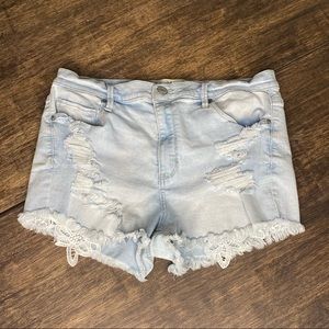 Mudd High Rise Shorts Lace Pockets Size 15